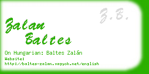 zalan baltes business card